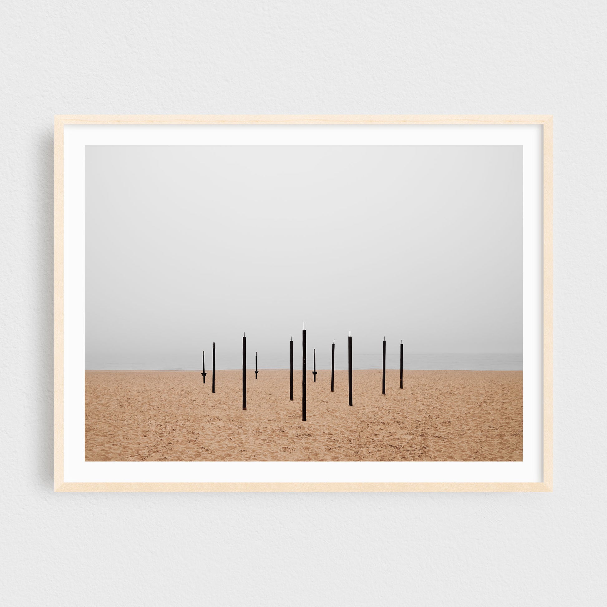 Minimalist Fine Art Photography Print - Beach in the Fog