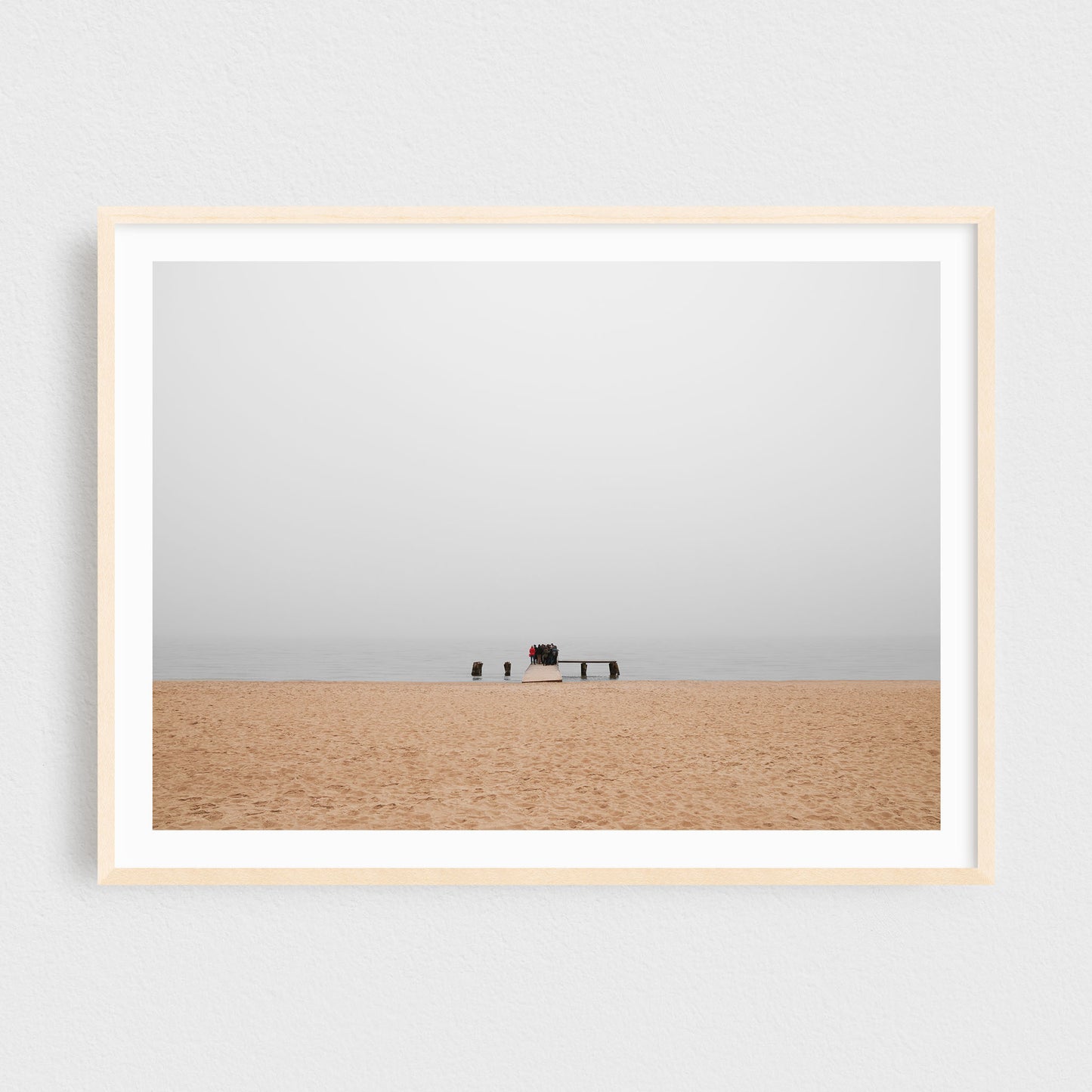 Minimalist Fine Art Photography Print - Beach in the Fog