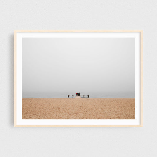 Minimalist Fine Art Photography Print - Beach in the Fog