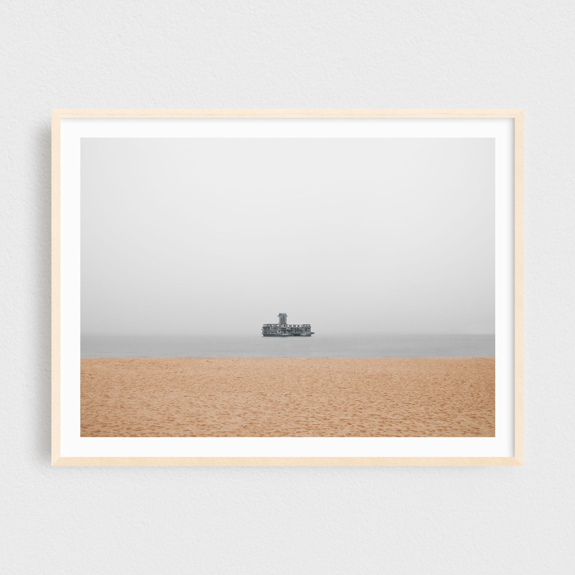 Minimalist Fine Art Photography Print - Beach in the Fog