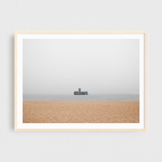 Minimalist Fine Art Photography Print - Beach in the Fog