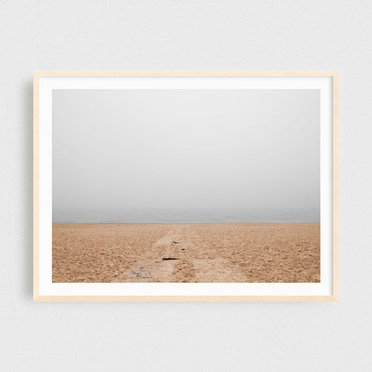 Minimalist Fine Art Photography Print - Beach in the Fog