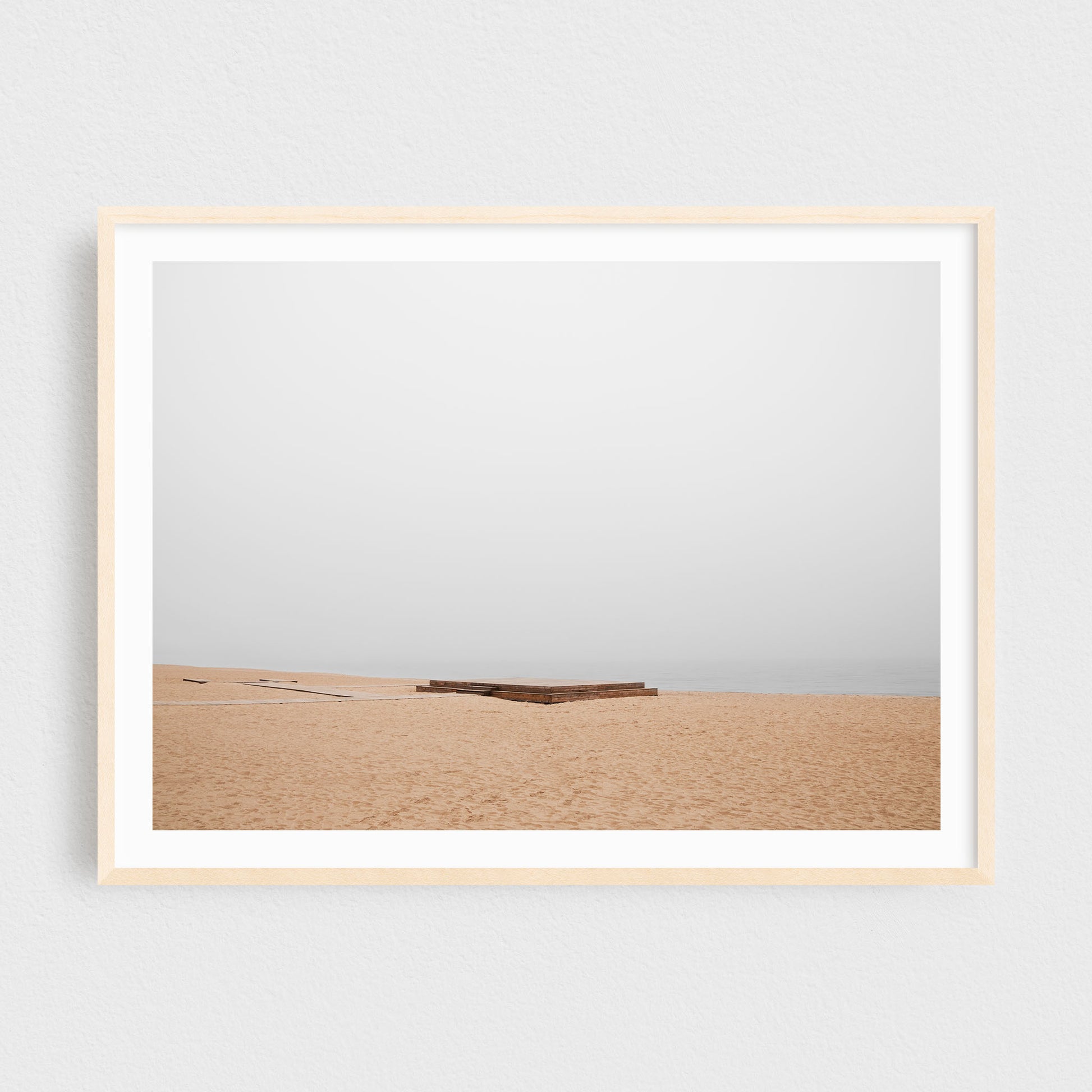 Minimalist Fine Art Photography Print - Beach in the Fog