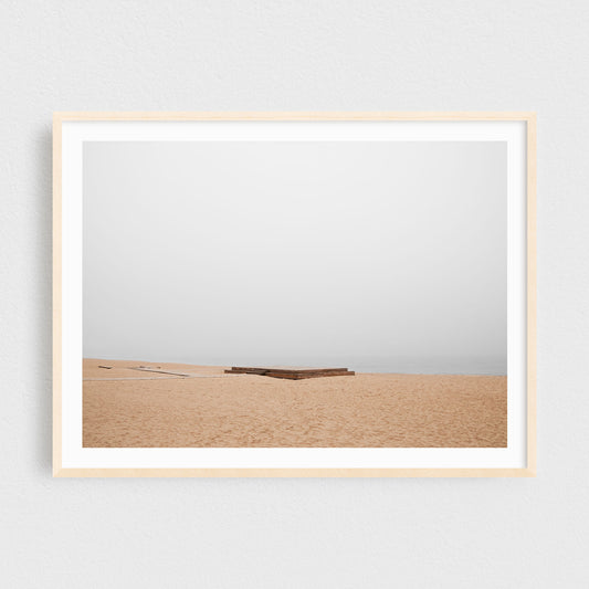 Minimalist Fine Art Photography Print - Beach in the Fog