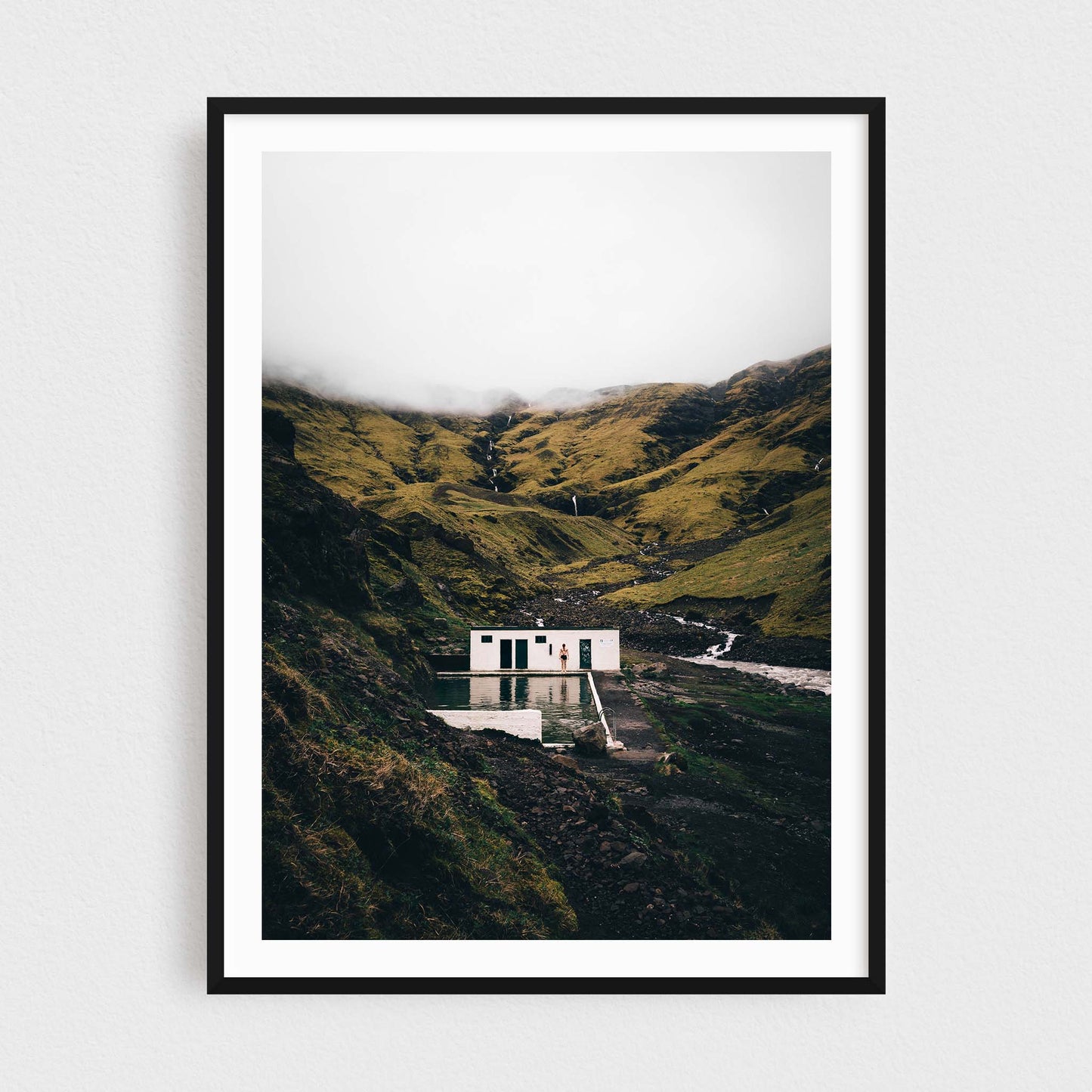 Iceland fine art photography print featuring Seljavallalaug pool