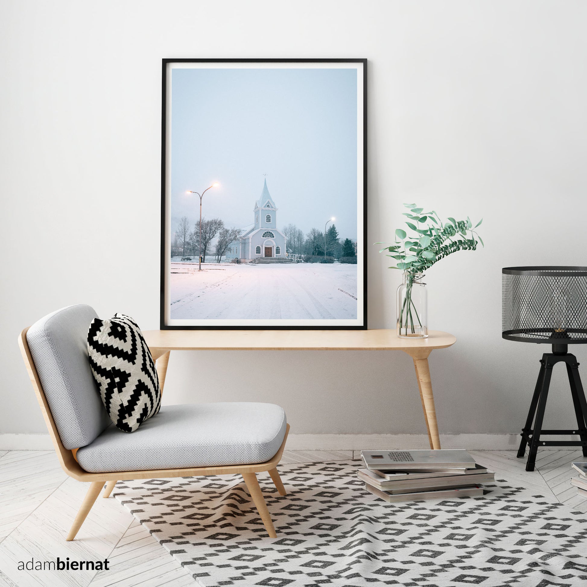 Scandinavian Home Decor - Pastel Blue Iceland Photographic Print