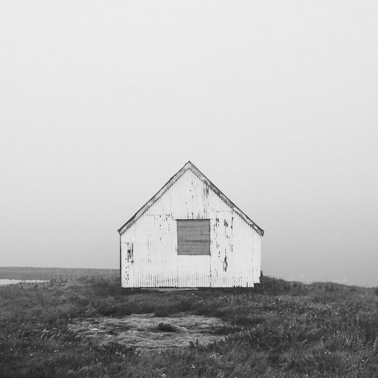 White Cabin Photography Print - Mjoifjordur, Iceland