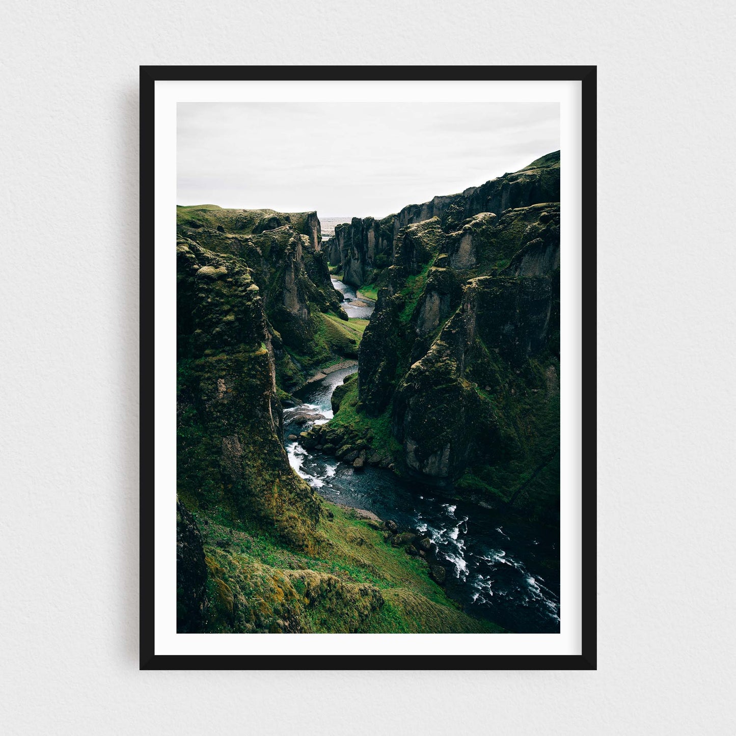 Iceland fine art photography print featuring Fjadrargljufur green canyon