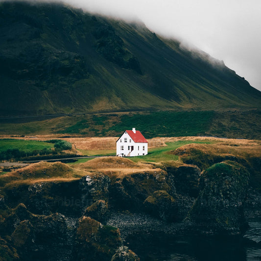 Arnarstapi lonely house in Iceland photography print