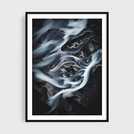 Iceland fine art photography print - aerial river view