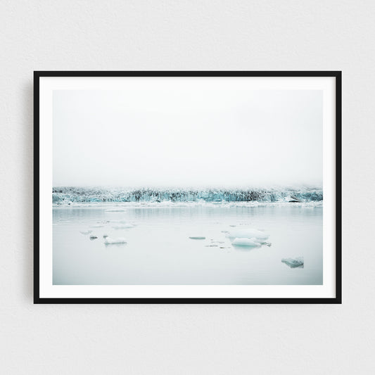Iceland fine art photography print featuring the glacier lagoon of Fjallsarlon