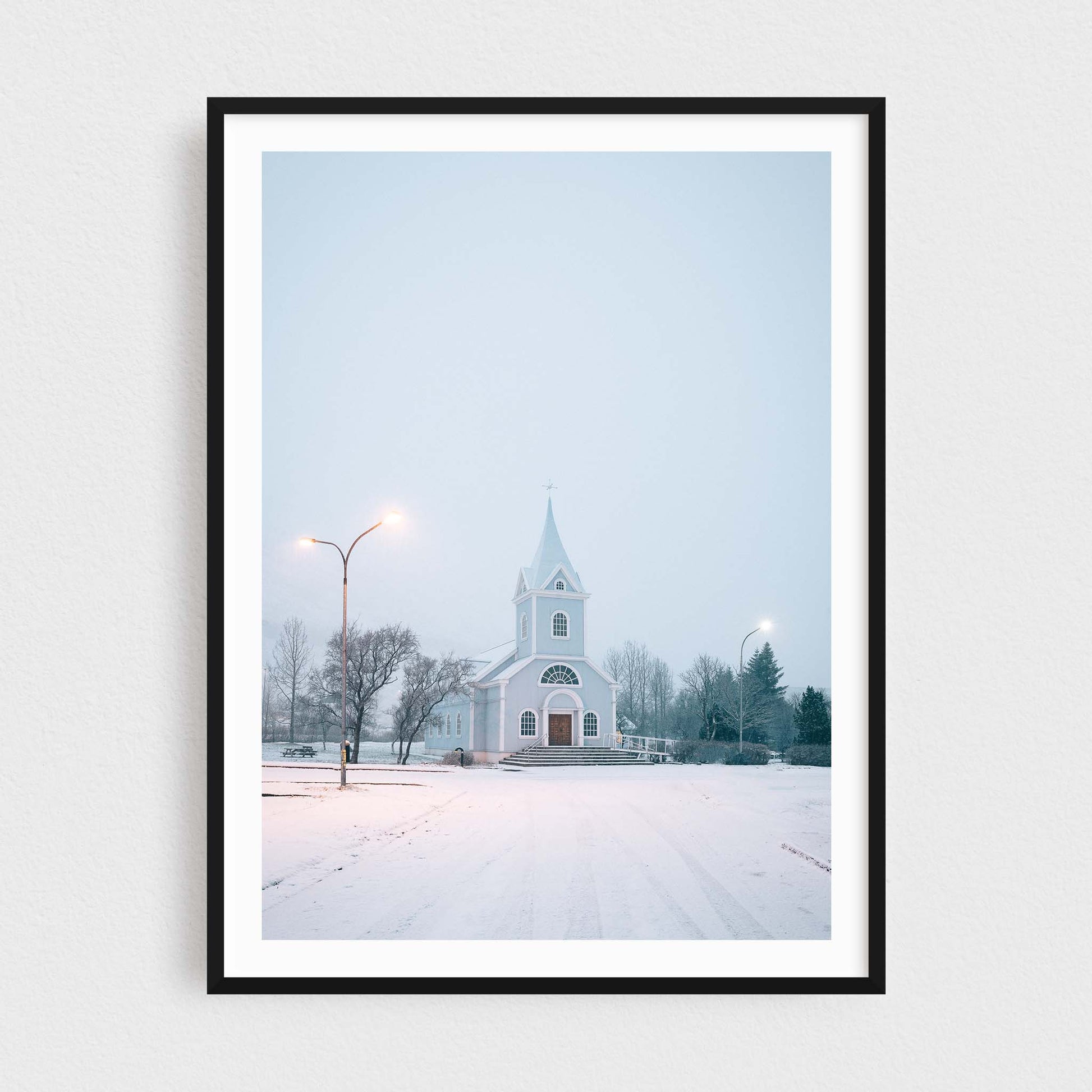 Iceland fine art photography print featuring Seydisfjordur Blue Church (Blaa Kirkjan a Seydisfirdi)