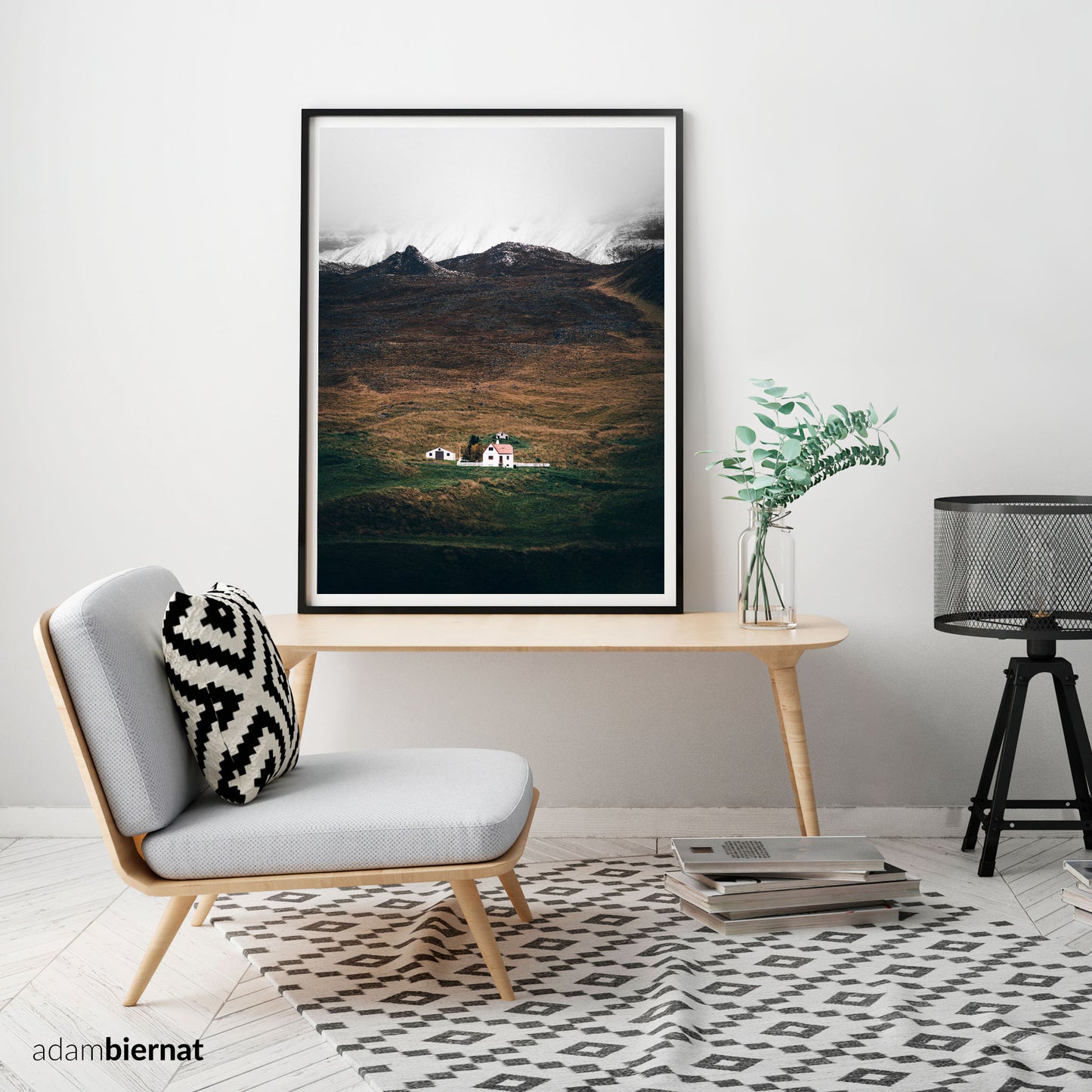 Icelandic Nature Landscape Photography Print - Mountain Farm