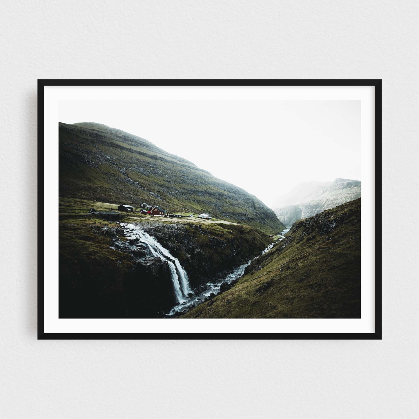 Landscape fine art photography print - Faroe Islands Saksun waterfall