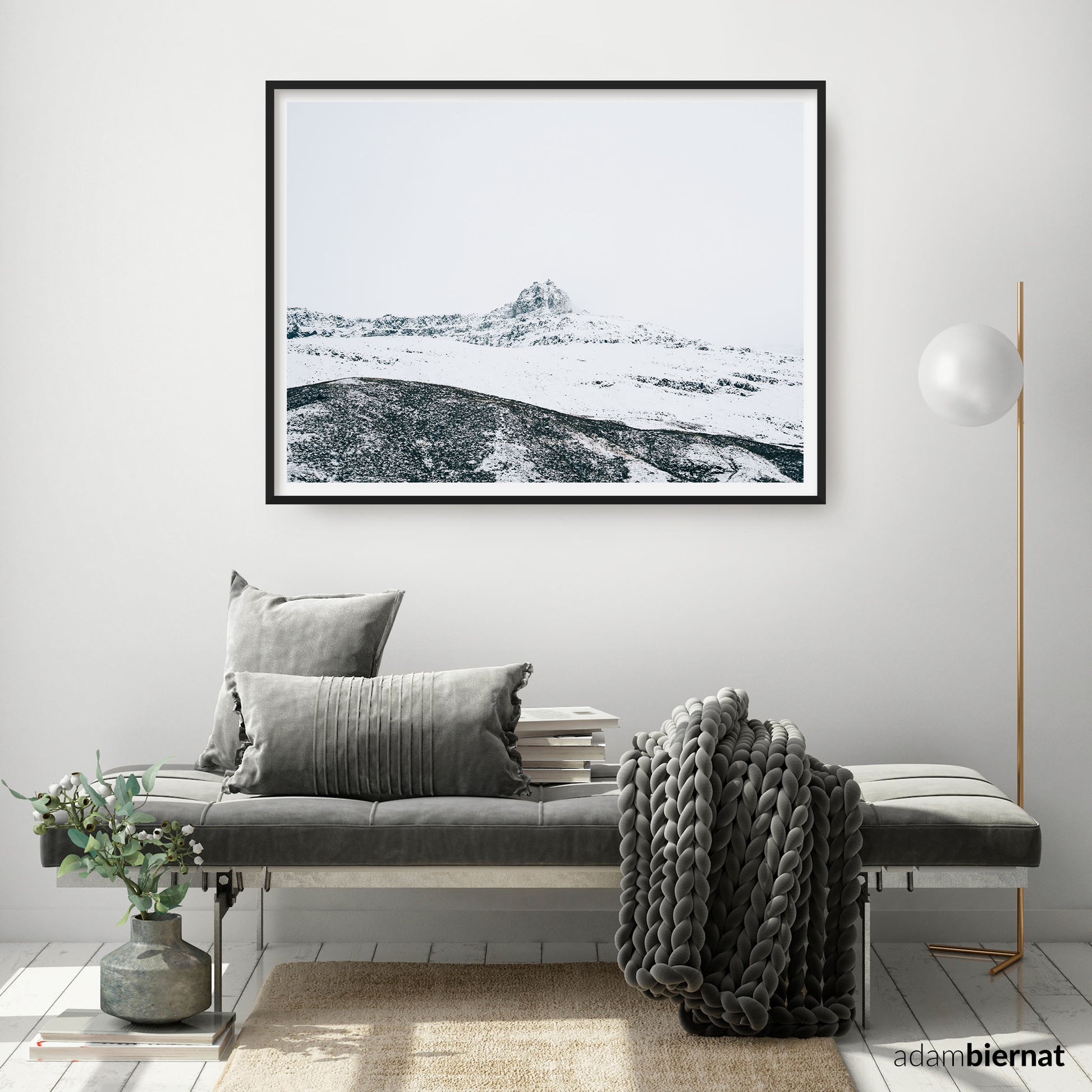 Nordic Interior Design - Mountain Landscape Photography Print - Seydisfjordur in Iceland