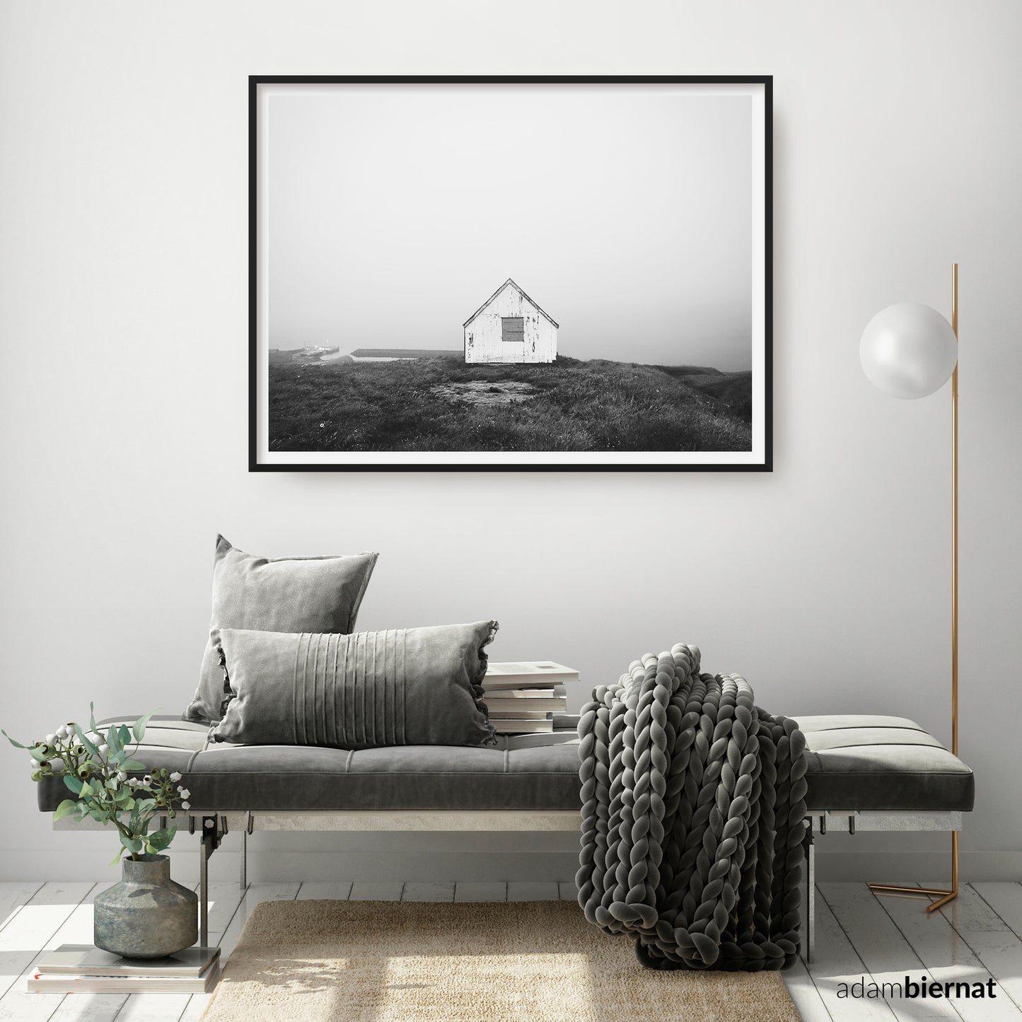 Nordic Interior Design - White Cabin Photography Print - Iceland