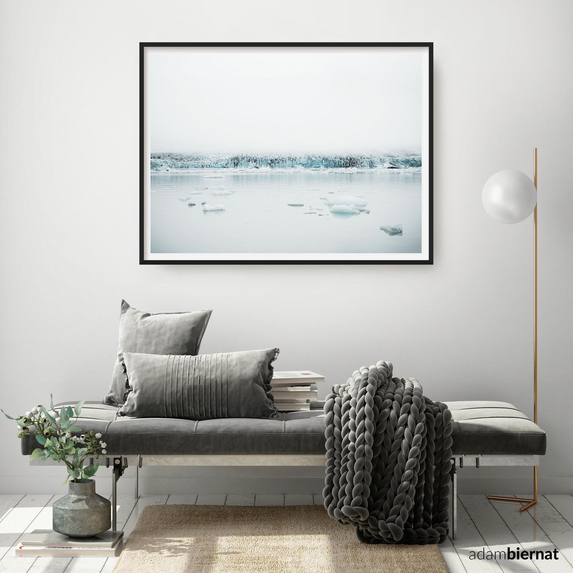 Scandinavian Interior Design - Iceland Nature Landscape Photography Print - Fjallsarlon Glacier in Iceland