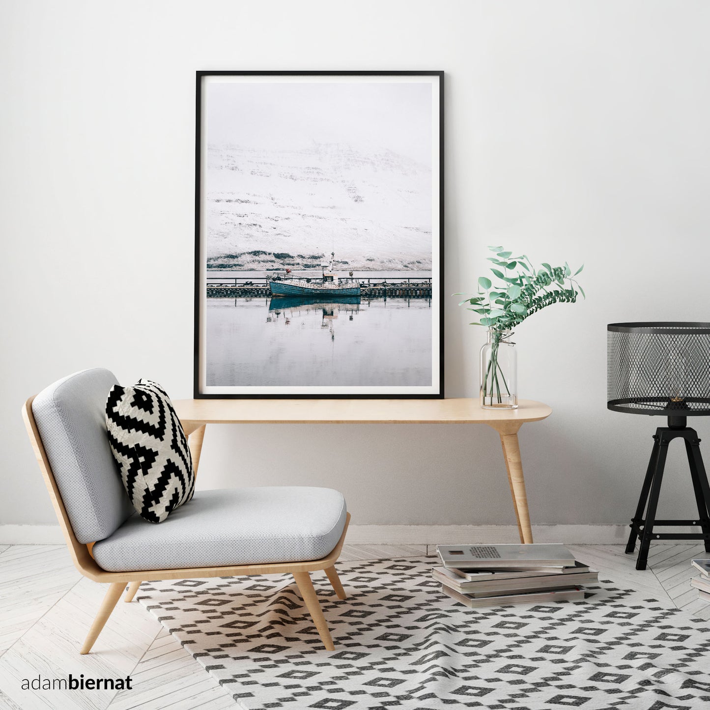 Scandinavian Landscape Art Print - Old Fishing Boat
